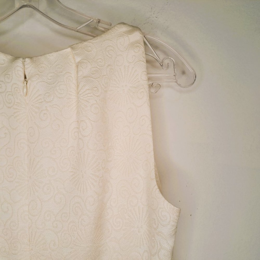 Taylor Embroidered Dress Sheath Style Sleeveless Cream Size 8 - Picture 12 of 13
